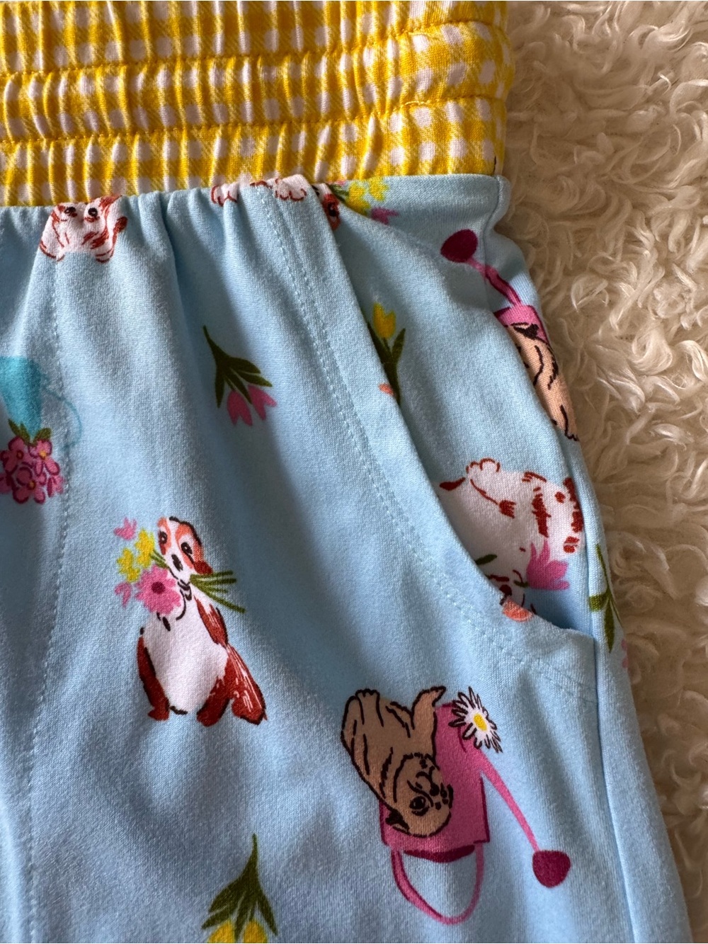 Cuddl Duds Womens Blue Dogs Short Sleeve Pajama Top and Short Set Sz Large - Picture 10 of 11